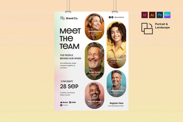 Preview of Meet The Team Flyer Template