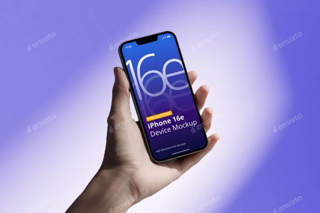 iPhone 16e Mockup Hand Scenes preview #7