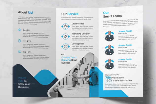 Business Trifold Brochure Template AI, EPS - product preview 0