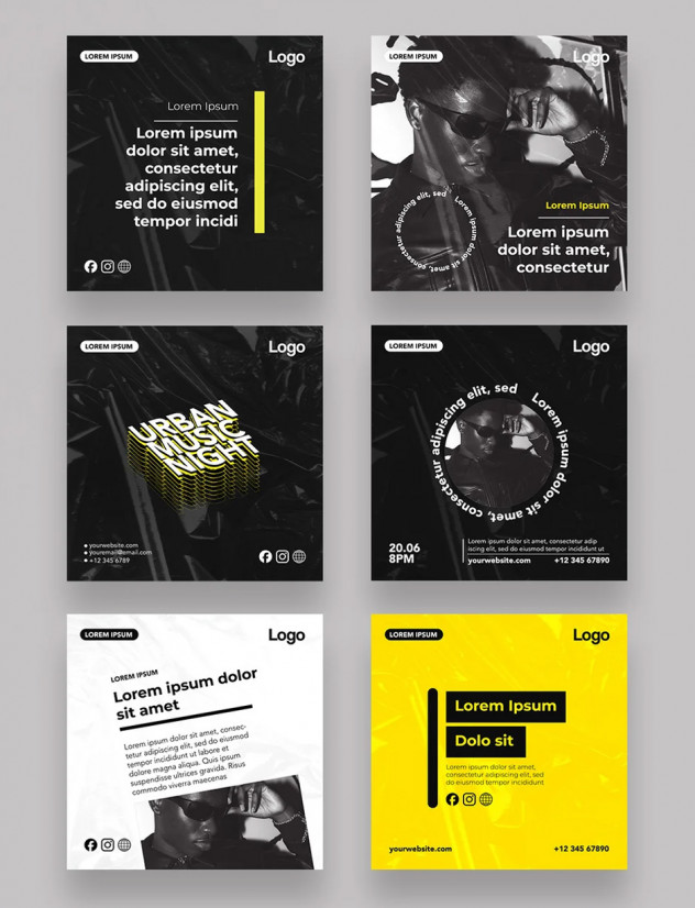 Music Concert Social Media Post Templates PSD